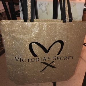 Gold sparkle Victoria Secret Tote Bag